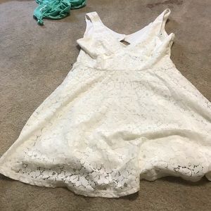 White dress with open back